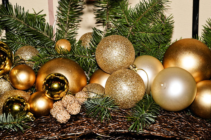 baller, glaskugeln, Bruk, Christmas, dekorasjon, festlig dekorasjoner