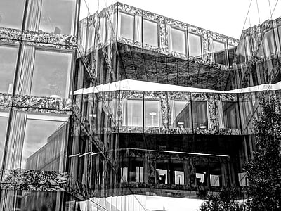arkitektur, bygning, facade, moderne, Zürich, Schweiz, kontorbygning
