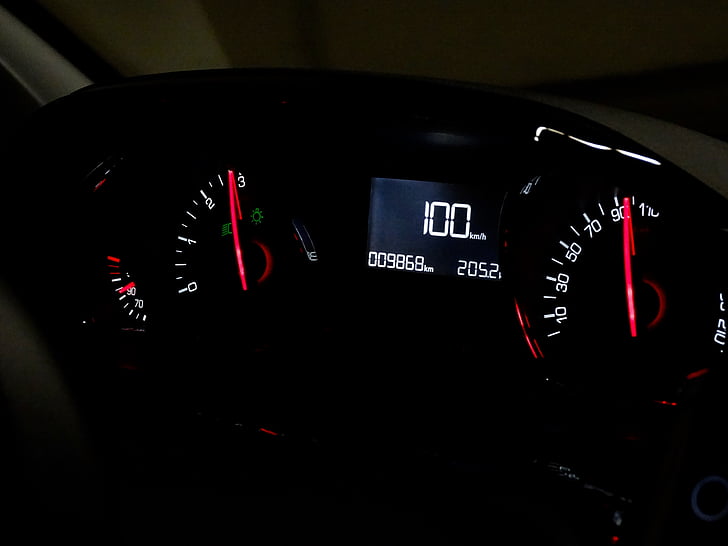 speedometer, cockpiten, automatisk, hastighet, beslag