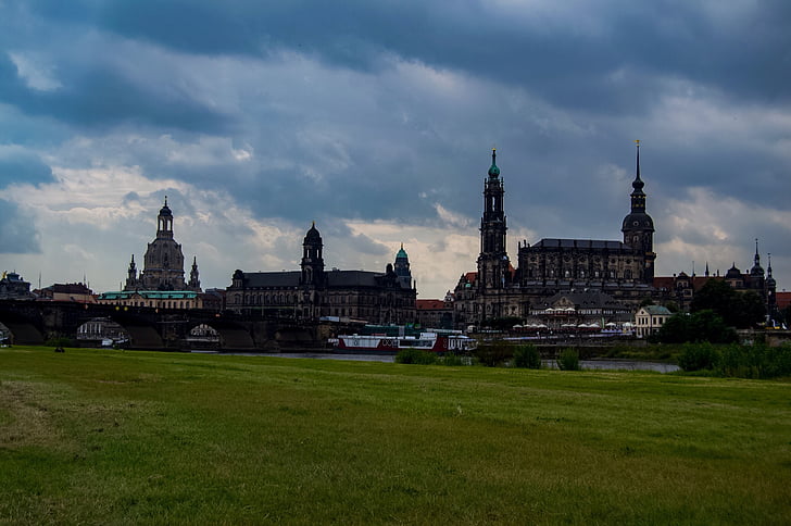 Dresden, Allemagne, Saxe, Saxon, ville, Frauenkirche, architecture