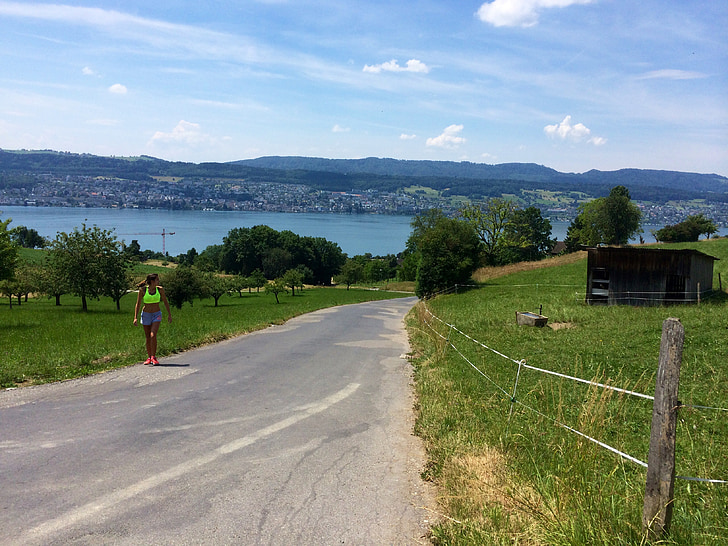 jogge, kjøre, fjell, Sveits, Zurich, sport
