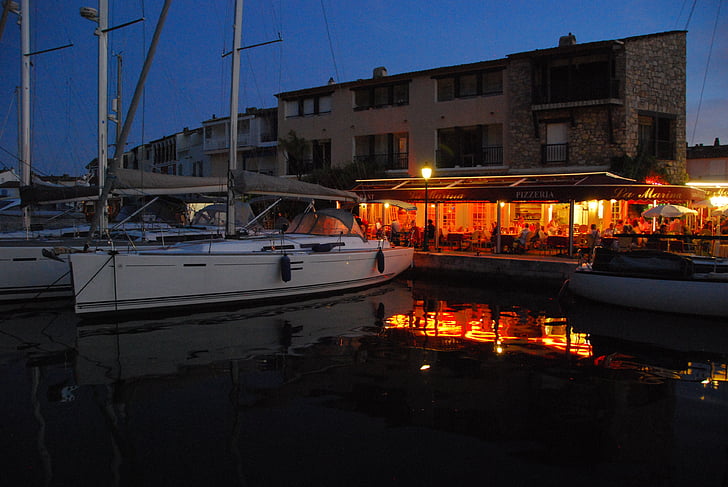 boats, evening, sea, reflection, sunset, boat, summer