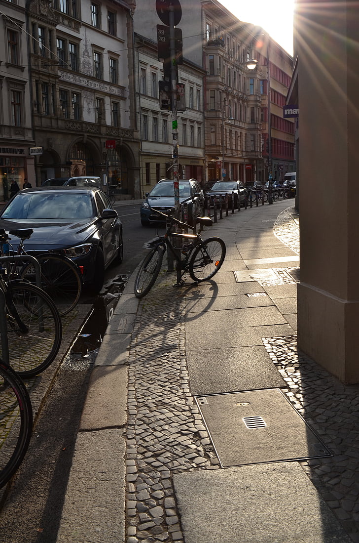 δρόμος, πόλη, το βράδυ, Βερολίνο, ενημερωμένη έκδοση κώδικα, Ήλιος, καμπύλη