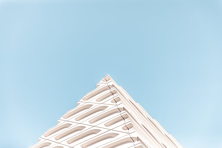 architectonisch ontwerp, het platform, blauwe hemel, helder, gebouw, hedendaagse, daglicht