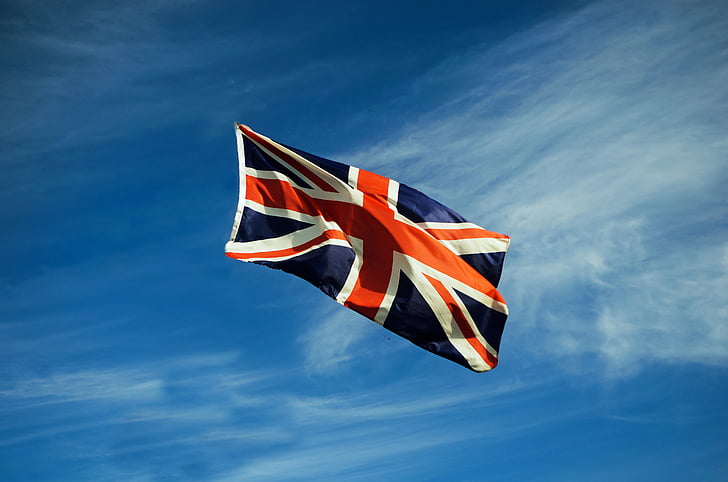 синьо, Великобритания, британски, цвят, страна, кръст, емблема
