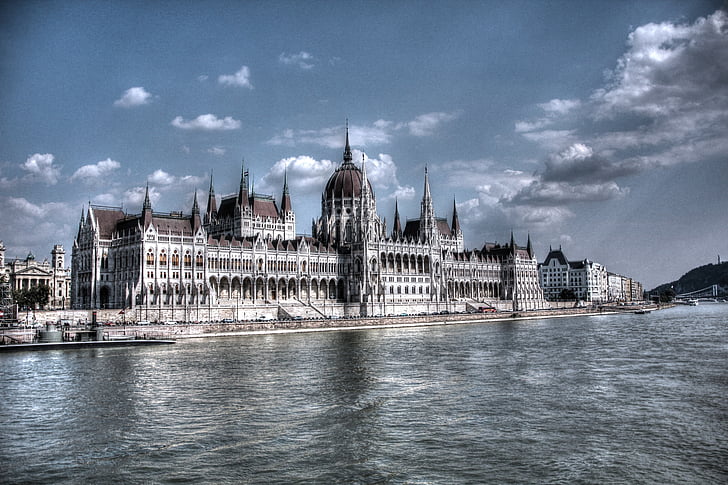 Budapešta, Parlaments, Ungārija, ēka, interesantas vietas, HDR attēlu