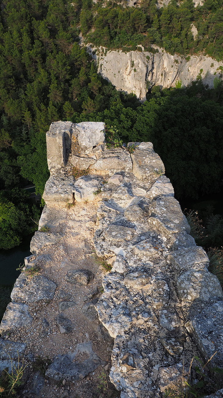hrad, Zřícenina, Zřícenina, zřícenina philippe de cabassolle, Fontaine-de-vaucluse, Francie, Provence