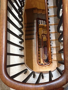 spiralno, stopnice, stopnišče, korak, notranjost, oblikovanje, arhitektura