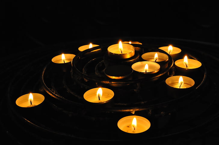 žvakės, bažnyčia, skridininėmis žvakėmis, minkštas, vaškinės žvakės, Kalėdos, liepsna