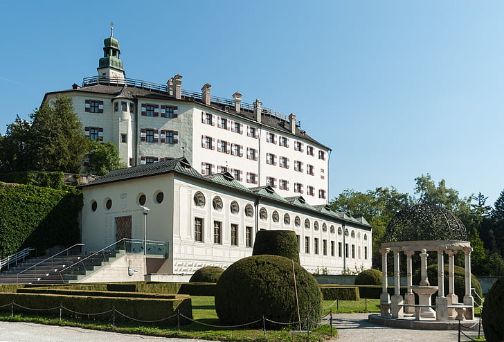 Ambras, lâu đài, Innsbruck, Áo, cũ, cung điện, kiến trúc