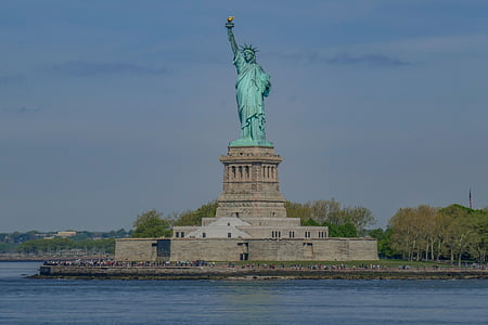 patung, patung liberty, NYC, New york, Upper bay, Bay, laut