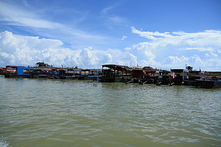 Camboja, Phnom penh, Lago, nuvem, céu, viagens, explorar