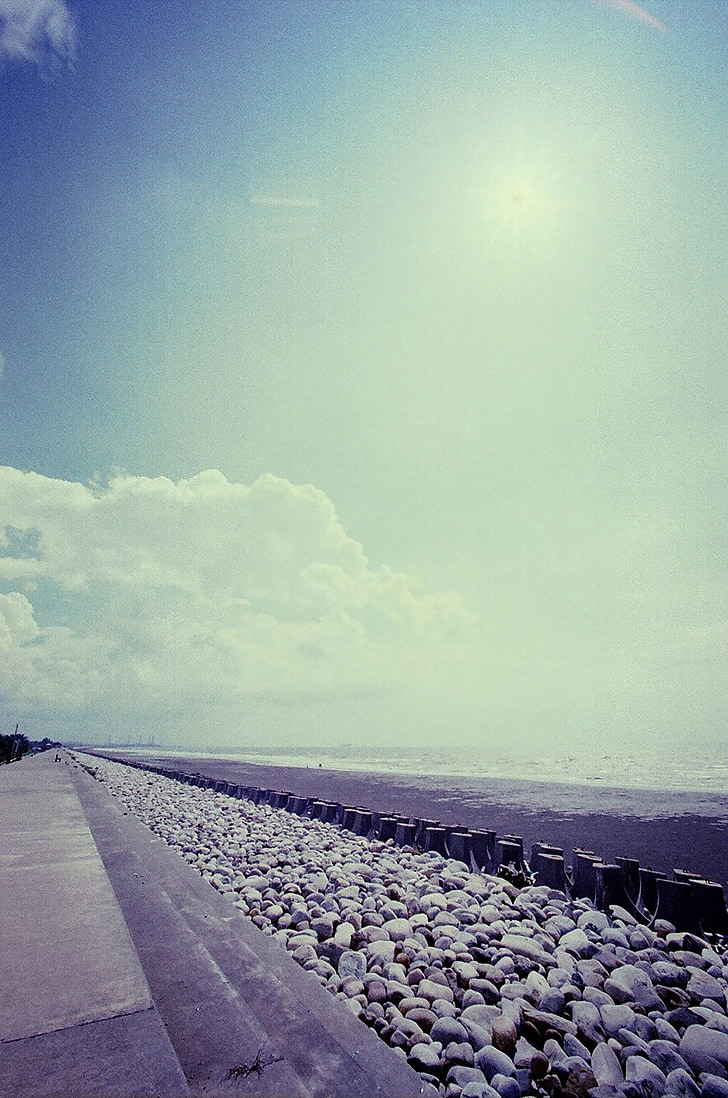sky, sea, beach, the sea, shore stone