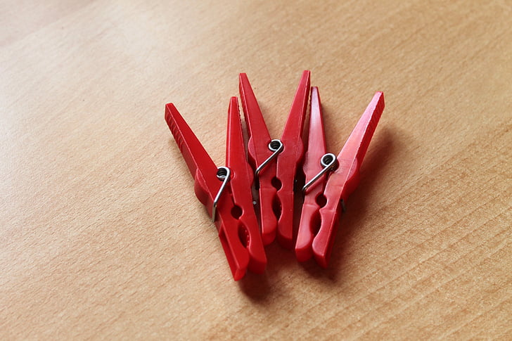 clothespins, raudona, pakaba, plastikas