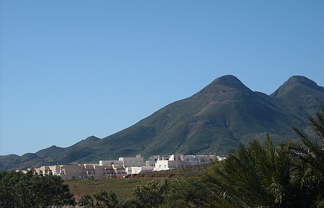 gata คาโบ, isleta del แนว, อุทยานแห่งชาติ, อันดาลูเซีย, สเปน, ภูเขา, หมู่บ้านสีขาว