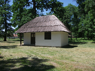 romanian, old, traditional, house, museum, village, banatea