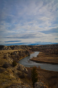 Missouri river, reka, Montana, nebo