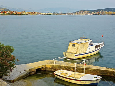 lodě, jezero, klidný, Panorama, Serenity, u jezera, voda