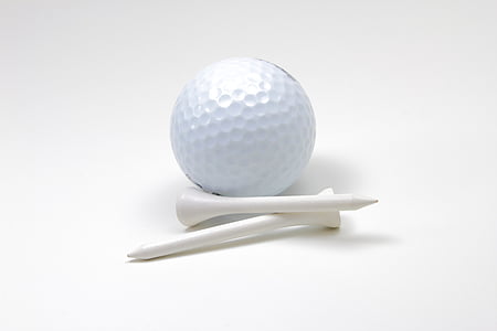 Golf, míč, t-kusy, izolovaný, sportovní, sportovní, Tee