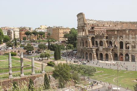 로마, 자본, 아키텍처, 이탈리아, 관광, 타운 센터, 여름