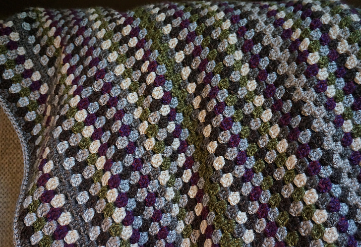 crocheted afghan, yarn, crochet, afghan, fiber arts, purple, green