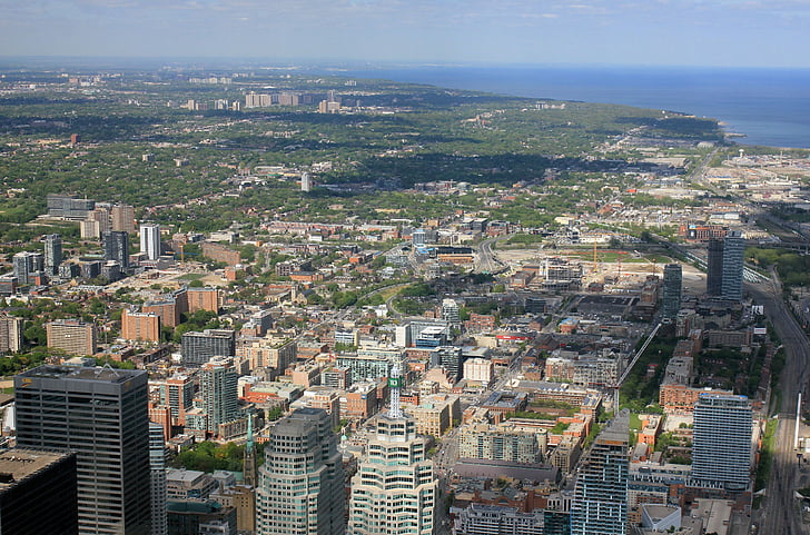 Toronto, felhőkarcoló, utca-és városrészlet, város, Metropole, Kanada, Ontario