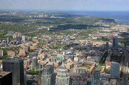 Торонто, небоскребы, городской пейзаж, город, Метрополь, Канада, Онтарио