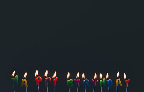 aniversari, candlelights, espelmes, celebració, colors, colorit, flama