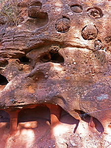 rdeči peščenjak, erozija, Montsant, regiji Priorat, rdeče skale, tekstura