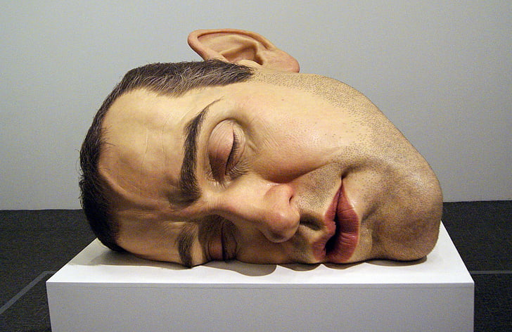 Ron mueck, maska, umjetnost, izloženost, općinskom Galerija sp, Torpedo novina, Brazil