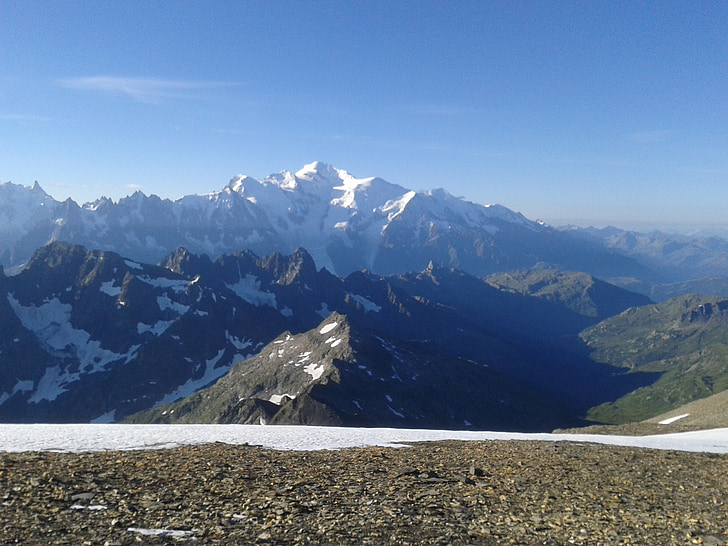 táj, hegyi, Mont blanc, kép az Alpok, csúcstalálkozó, Chamonix, hó