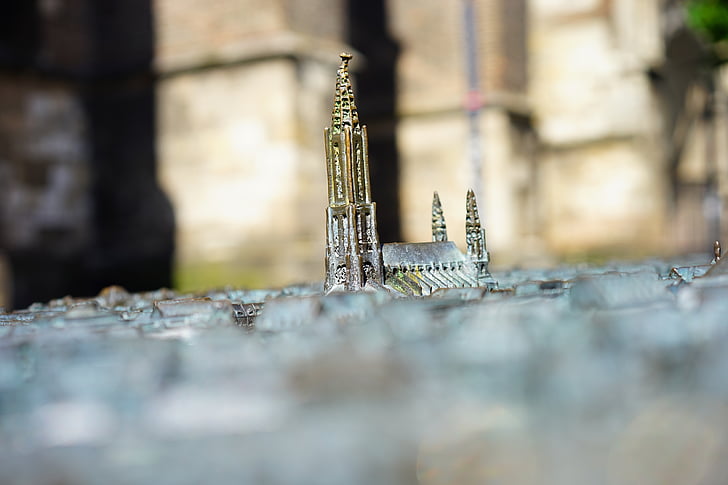 lättnad, staden, Ulm, metall, Ulm-katedralen, Münster, modell