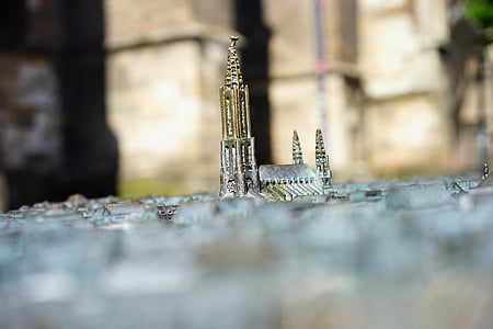 alivio de la, ciudad, Ulm, metal, Catedral de Ulm, Münster, modelo