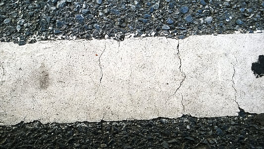 ground, line, asphalt, cracks, white, dark, black