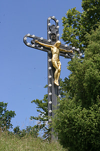 Dietfurt, údolí Altmühl, přírodní park Altmühltal, Památník, kříž, krucifix, Kreuzberg