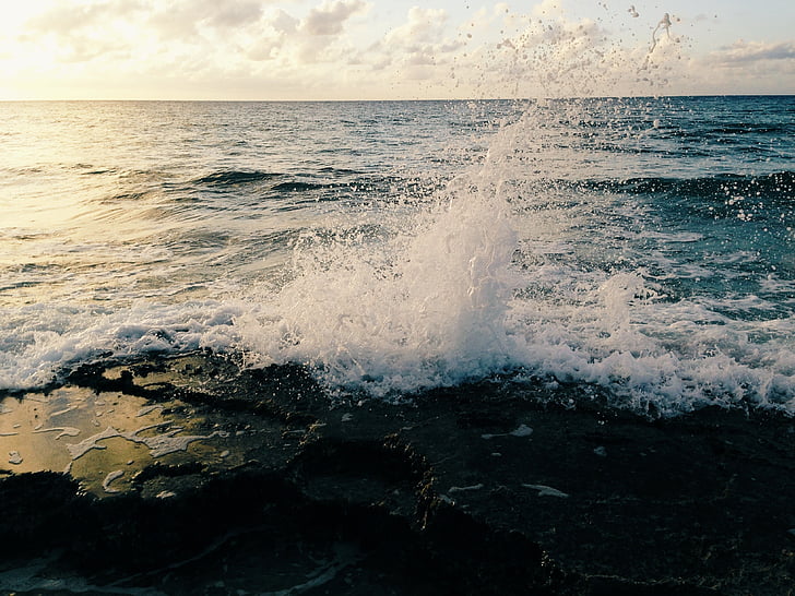 photograph, splash, ocean, wave, sea, water, sea waves