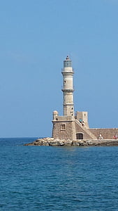 Leuchtturm, Hafeneinfahrt, Kreta, Chania