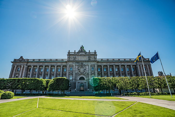 Sztokholm, Parlament, Szwecja, Architektura, budynek, Miasto, stary