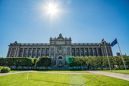 斯德哥尔摩, 议会, 瑞典, 建筑, 建设, 城市, 老