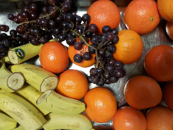 ผลไม้, ผลไม้, กล้วย, ไวน์องุ่น, ส้มแมนดาริน