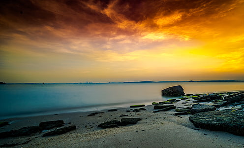 Singapore, strand, zonsopgang, kust, Himmel, zee, zonne-energie