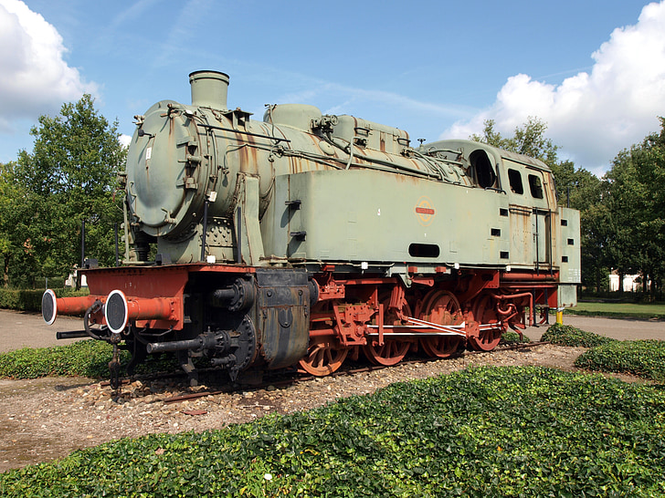 Krupp, locomotiva, transporte, estrada de ferro, velho, vintage, Museu