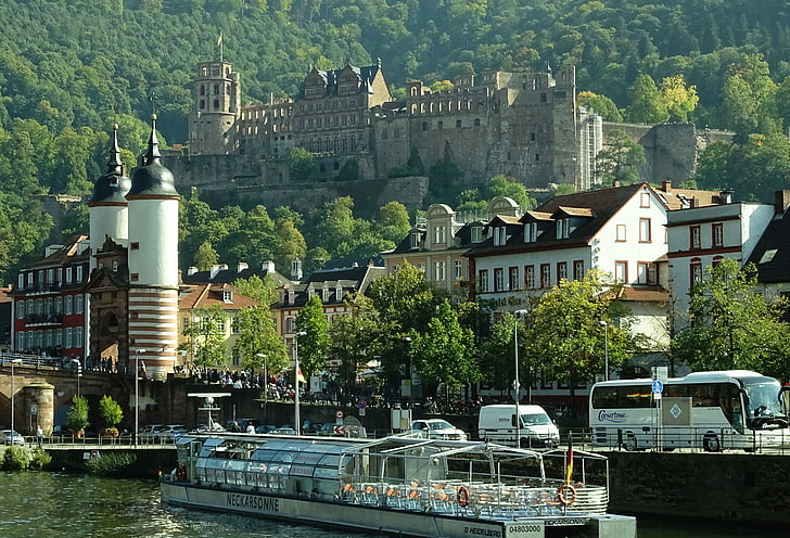 Heidelberg, dvorac, Neckar, Njemačka, povijesno, povijesni grad, Europe