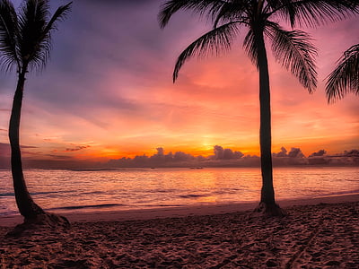 Dominikanska republiken, soluppgång, Dawn, morgon, färger, färgglada, Vacker