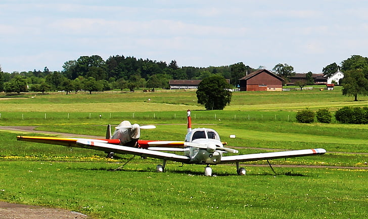 letadla, Latadla sportovní, Cessna, krajina, Letiště, Sitterdorf, Thurgau