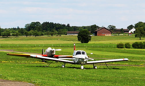 Flugzeug, Sport-Pilotierung Flugzeug, Cessna, Landschaft, Flughafen, Sitterdorf, Thurgau