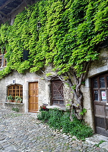 Pérouges, vila, Boa aparência, França, medieval, cidade, pedras