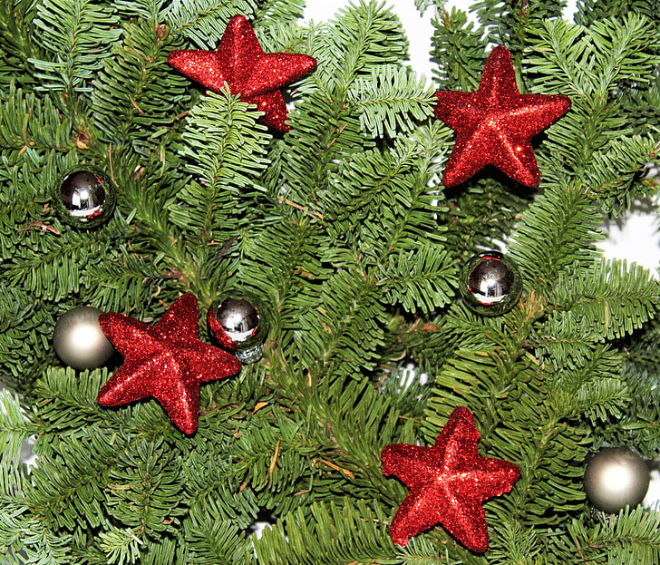 Коледна звезда, Коледа, Коледна украса, декорация, фон, Коледна украса, топки