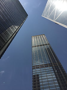 Hongkong, skyskraper, Urban, arkitektur, bygge, moderne, himmelen