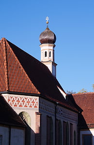 教会, 尖塔, blutenburg, 慕尼黑, obermenzing, 建设, 建筑